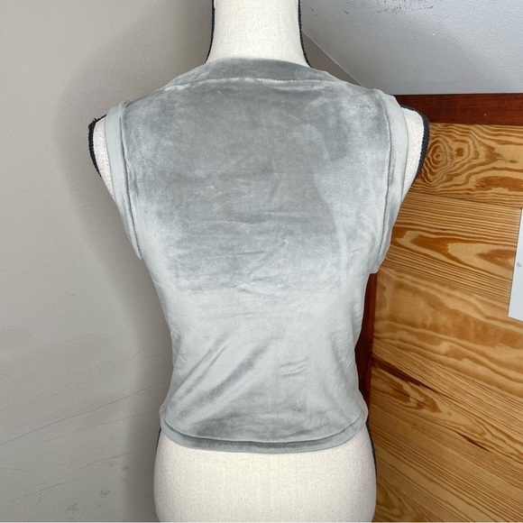 SKIMS Velour Crewneck Sleeveless Tank Top in Smoke Grey Large - Picture 4 of 9